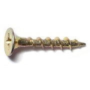 BUILDRIGHT Wood Screw, #6, 1 in, Zinc Yellow Steel Flat Head Phillips Drive, 10000 PK 03445